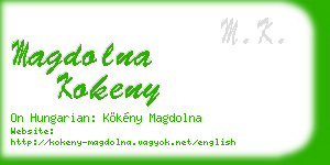 magdolna kokeny business card